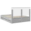 vidaXL Bed Frame with Headboard Grey Sonoma 150 x 200 cm Engineer Wood