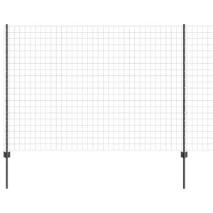 vidaXL Euro Fence with Post 10 x 1.5 m PVC-Coated Steel Grey Mesh