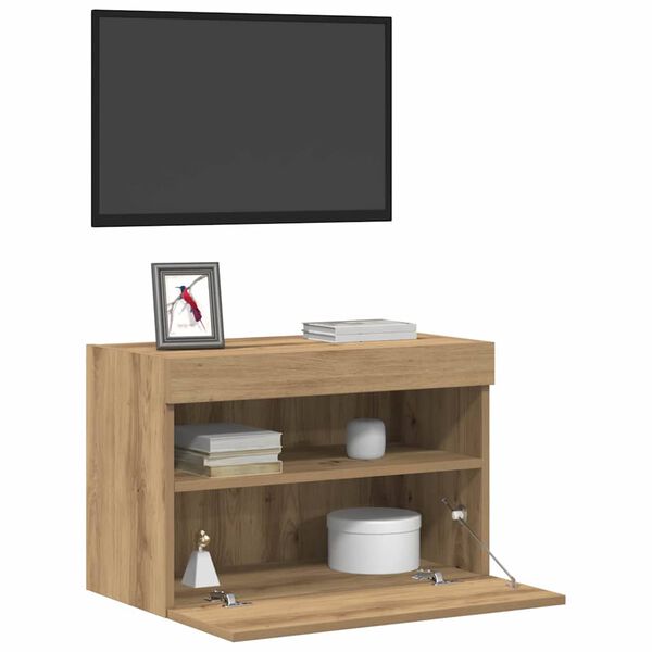 vidaXL TV Wall Cabinet Artisan oak 60 x 30 x 40 cm Engineered Wood