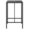 vidaXL Bar Table with Glass Top Black 70x70x110 cm Poly Rattan