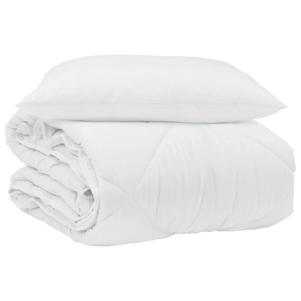 vidaXL Summer Duvet with Pillow 2 pcs White Microfiber