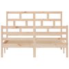 vidaXL Bed Frame without Mattress Solid Wood 140x200 cm (810430+814194)
