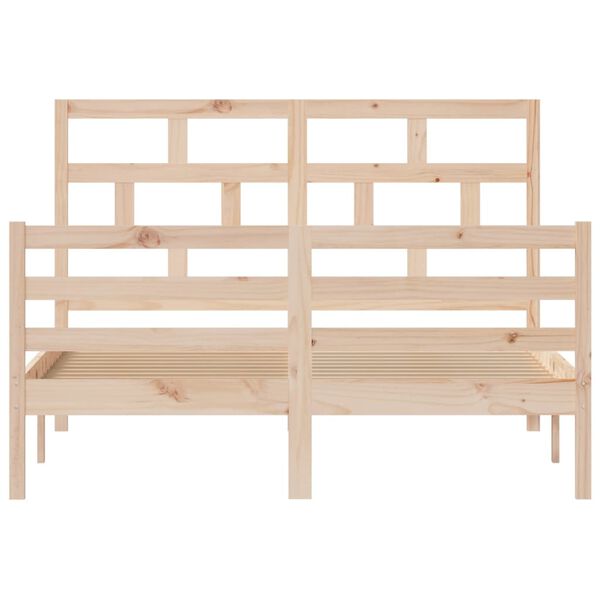 vidaXL Bed Frame without Mattress Solid Wood 140x200 cm (810430+814194)