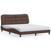 vidaXL Bed Frame with LED without Mattress "Hvar" Brown 160x200 cm