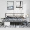 vidaXL Metal Bed Frame without Mattress with Headboard Black 183x213cm