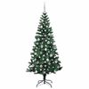 vidaXL Artificial Pre-lit Christmas Tree Green 210 cm PVC and Metal