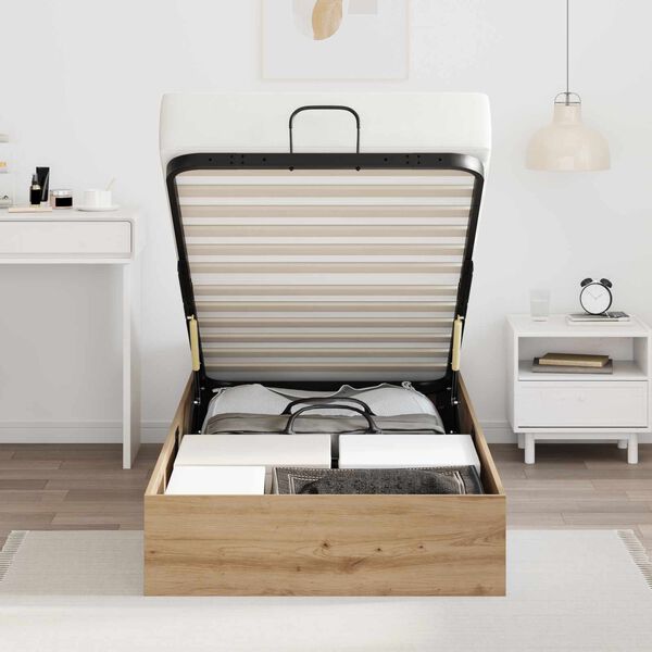 vidaXL Ottoman Bed Frame Artisan Oak 100 x 200 cm Engineered Wood