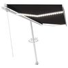 vidaXL Manual Retractable Awning with LED 450x300 cm Anthracite