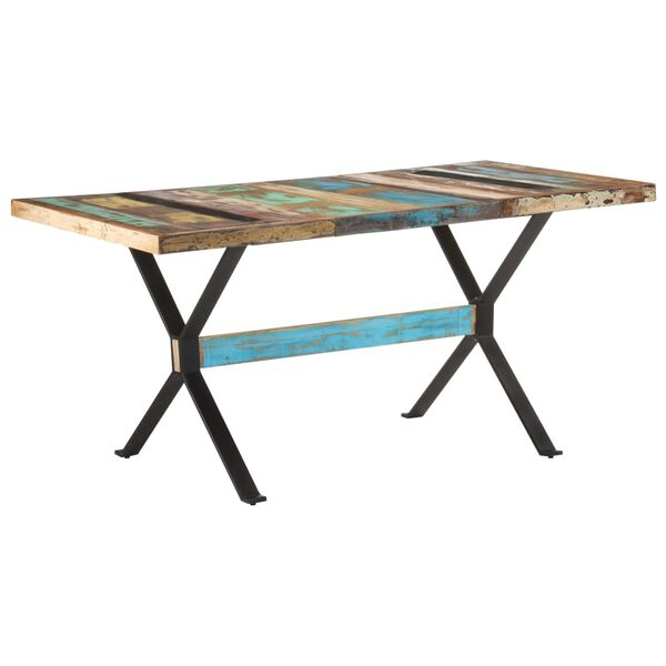 vidaXL Dining Table 160x80x76 cm Solid Reclaimed Wood