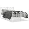 vidaXL Metal Bed Frame without Mattress with Footboard White 120x190cm
