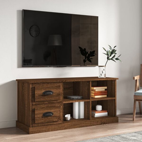 vidaXL TV Cabinet Brown Oak 102x35.5x47.5 cm Engineered Wood