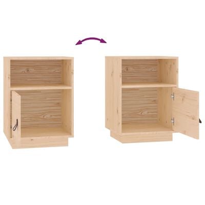 vidaXL Bedside Cabinet 40x34x55 cm Solid Wood Pine