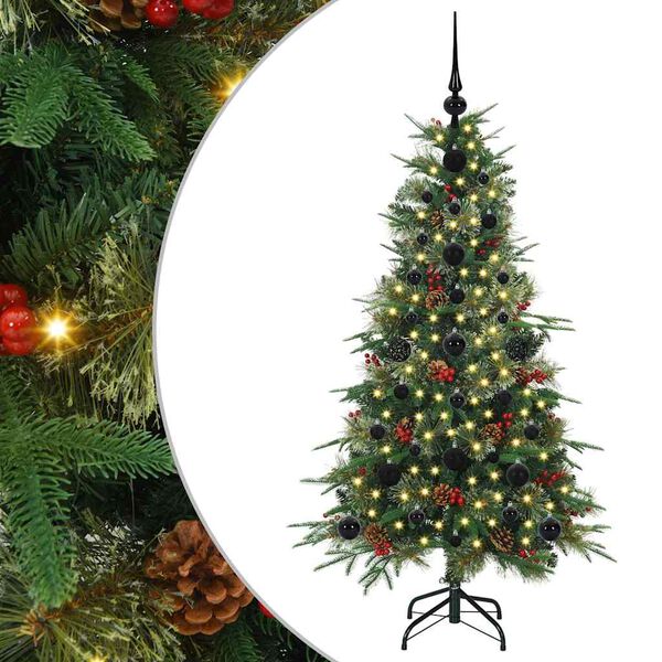 vidaXL Artificial Hinged Christmas Tree Green 120 cm PE and PVC