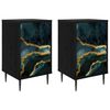 vidaXL Bedside Cabinet WIJHE 2 pcs Black Oak 36 x 33 x 61 cm