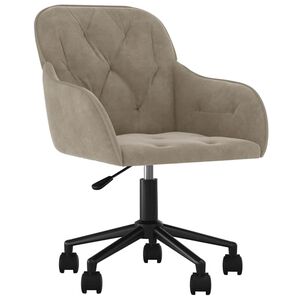 vidaXL Office Chair with Wheel Light Grey 56 x 61.5 x 72 cm Velvet