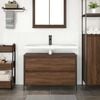 vidaXL Bathroom Basin Cabinet with Drawers Brown Oak 90x34.5x60 cm
