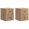 vidaXL Wall-Mounted Bedside Cabinet 2 pcs Artisan Oak Engineered Wood