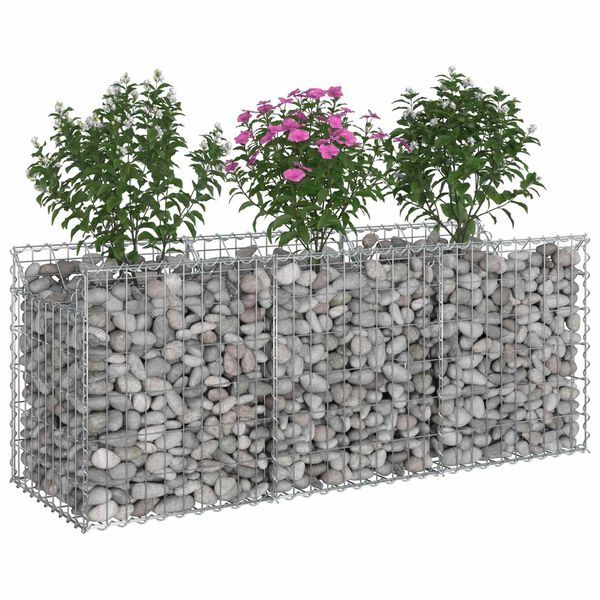 vidaXL Gabion Raised Bed Silver 150 x 50 x 60 cm Galvanised Steel