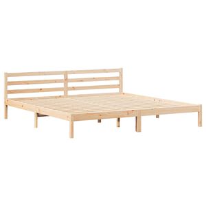 vidaXL Bed Frame Brown 225.5 x 185.5 x 69.5 cm Solid Pine Wood