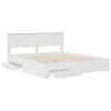 vidaXL Bed Frame with Headboard White 200 x 200 cm Engineered Wood