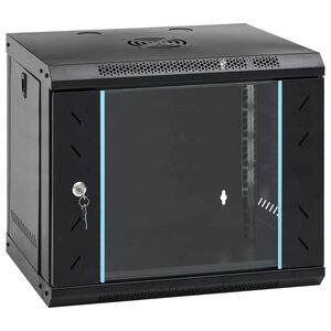 vidaXL Network Cabinet with Storage Black 53 x 45 x 45 cm Steel