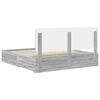 vidaXL Bed Frame with Drawer Grey Sonoma 200 x 200 cm Engineered Wood