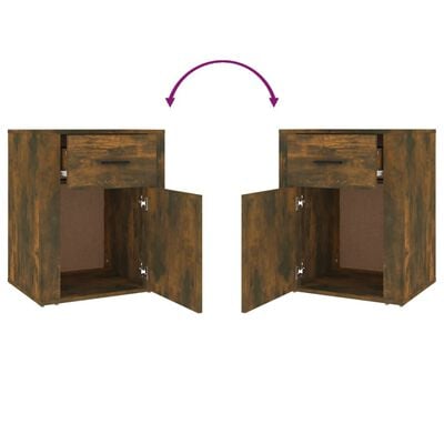 vidaXL Bedside Cabinet Smoked Oak 50x36x60 cm Engineered Wood