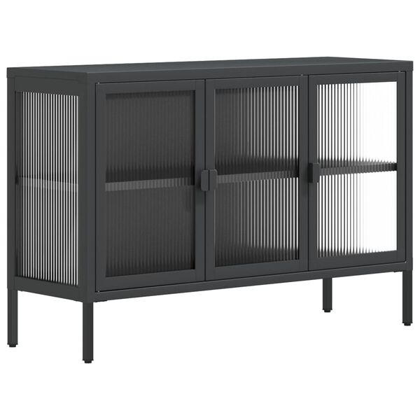 vidaXL Sideboard Black 105x35x70 cm Glass and Steel