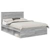 vidaXL Bed Frame Plain Grey Sonoma 150 x 200 cm Solid Pine Wood
