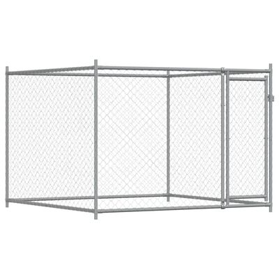 vidaXL Dog Cage with Doors Grey 4x2x1.5 m Galvanised Steel