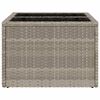 vidaXL Garden Table with Glass Top Light Grey 55x55x37 cm Poly Rattan