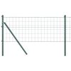 vidaXL Fence with Post Green 0.8 x 25 m Steel and PVC