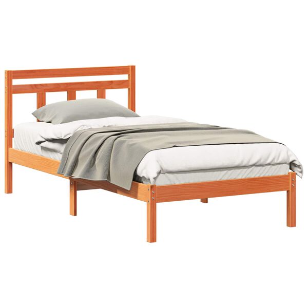 vidaXL Bed Frame Brown 90 x 200 cm Solid Pine Wood