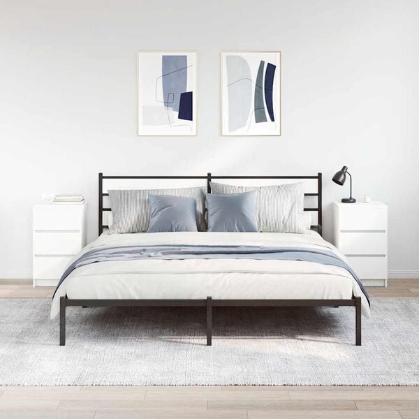 vidaXL Bedside Cabinets with 3 Drawers 2 pcs White 39x35x65 cm