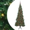 vidaXL Corner Artificial Christmas Tree Green 180 cm PVC and Metal