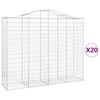 vidaXL Arched Gabion Baskets 20 pcs 200x50x160/180 cm Galvanised Iron