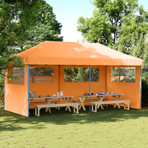 vidaXL Party Tent Orange with Blue Frame Oxford Fabric