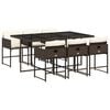 vidaXL Garden Dining Set | Brown, Cream White