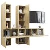 vidaXL 7 Piece TV Cabinet Set Sonoma Oak Engineered Wood