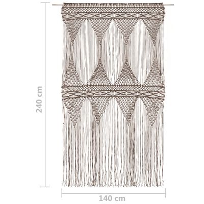 vidaXL Macrame Curtain Taupe 140x240 cm Cotton