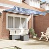 vidaXL Retractable Awning Manual Blue 300 x 200 cm Fabric