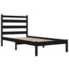 vidaXL Bed Frame without Mattress Black Solid Wood 100x200 cm (810011+818409)