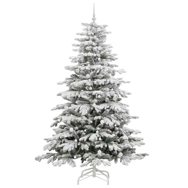 vidaXL Artificial Hinged Christmas Tree White 240 cm PE and PVC