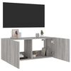 vidaXL TV Wall Cabinet with LED Lights Grey Sonoma 100x35x41 cm