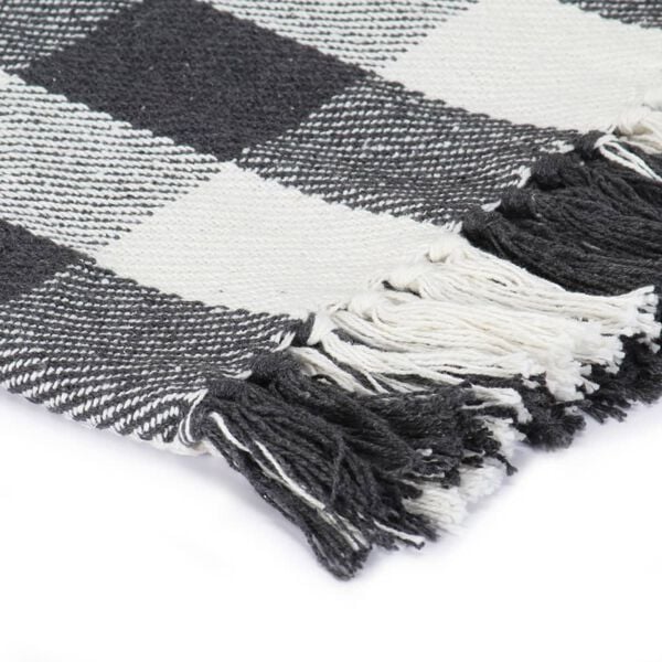 vidaXL Throw Cotton Check 160x210 cm Anthracite