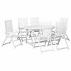 vidaXL 7 Piece Outdoor Dining Set Wood White with Extendable Table