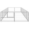 vidaXL Dog Kennel Silver 14 m² Steel