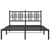 vidaXL Metal Bed Frame without Mattress with Headboard Black 120x190cm