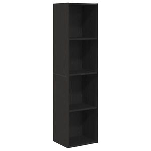 vidaXL Book Cabinet Wall-Mounted Black Oak 143 x 30 x 36 cm