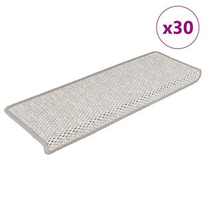 vidaXL Stair Mats Self-adhesive Sisal-Look 30 pcs 65x21x4 cm Platina